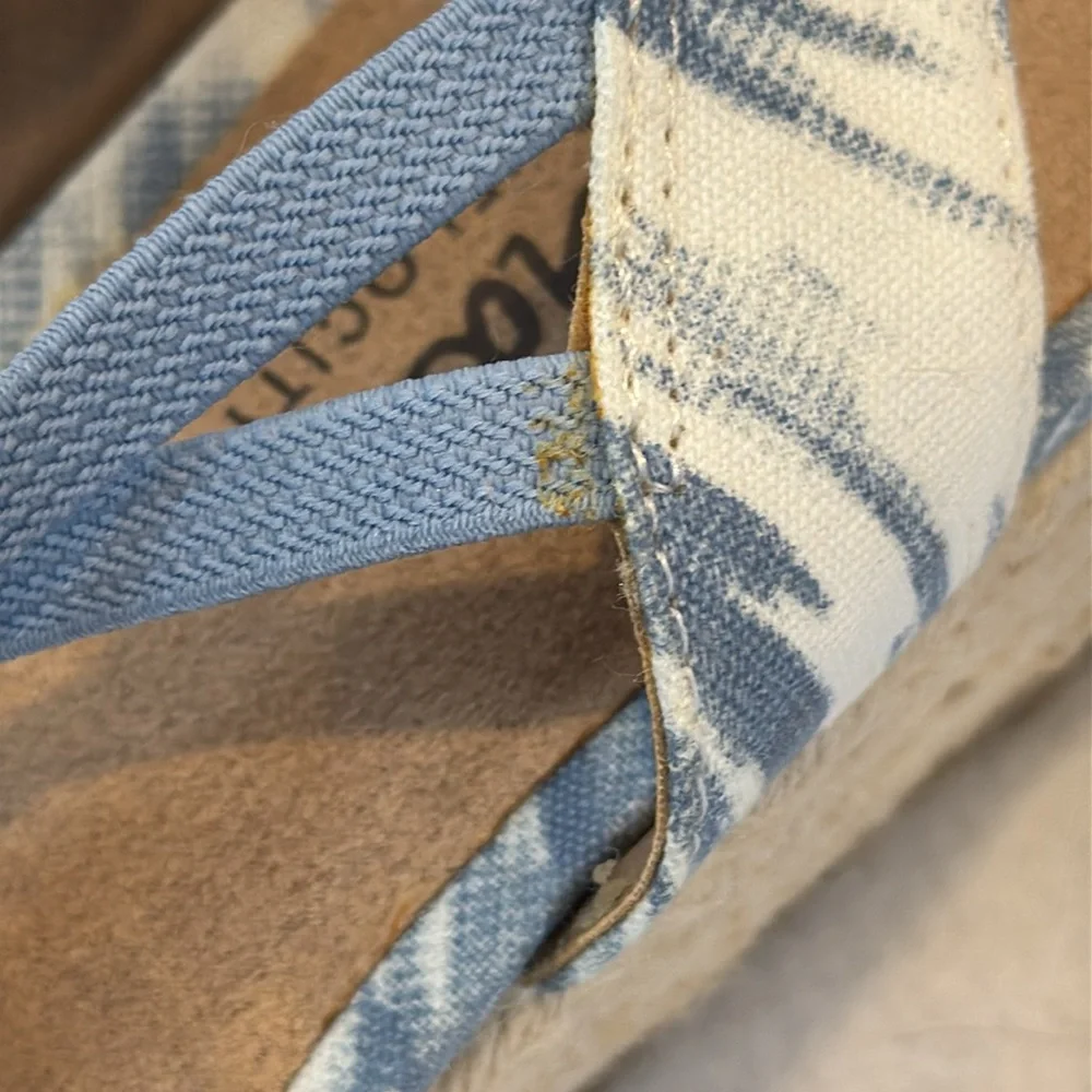 LIFE STRIDE KATRINA 2 Espadrille Strappy SlipOn PlatformWedge Size 9.5 Blue NWOT - Picture 7 of 10